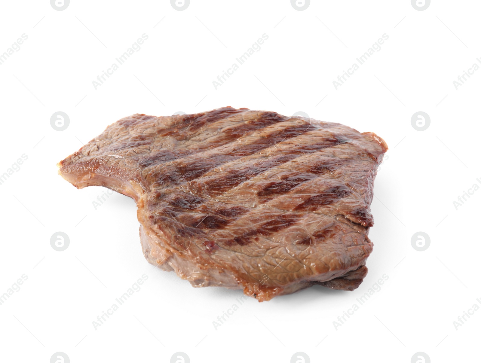 Photo of Delicious grilled beef steak isolated on white