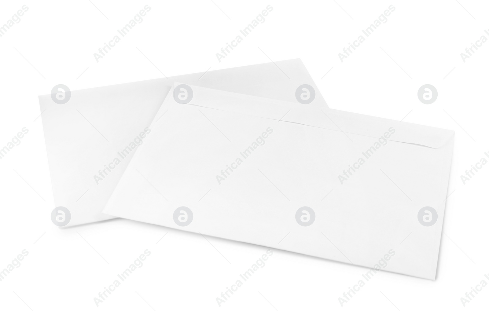 Photo of Two blank paper letters on white background