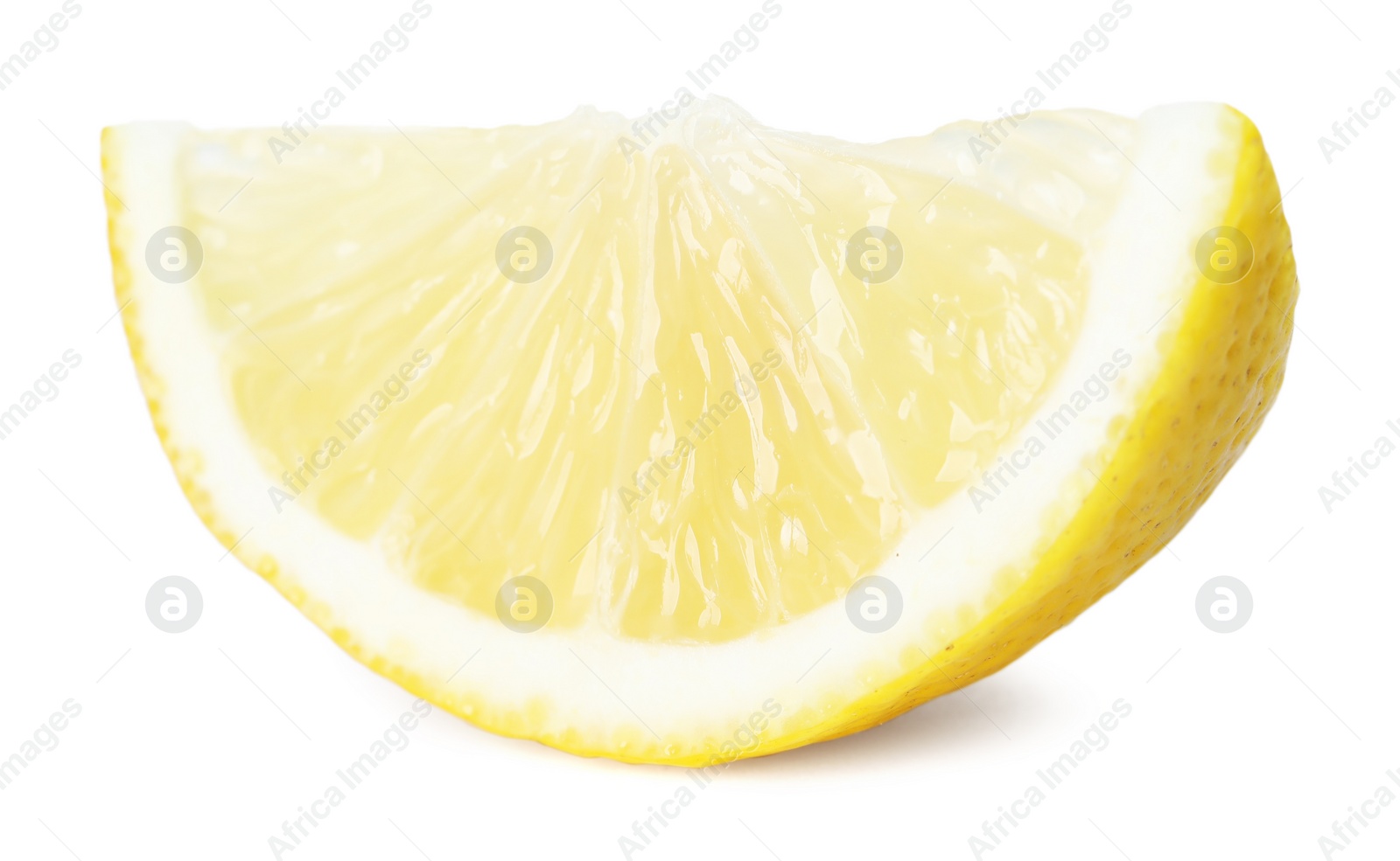 Photo of Slice of fresh lemon isolated on white