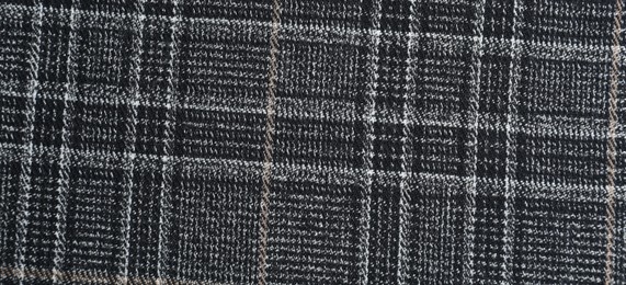 Texture of beautiful checkered fabric as background, closeup