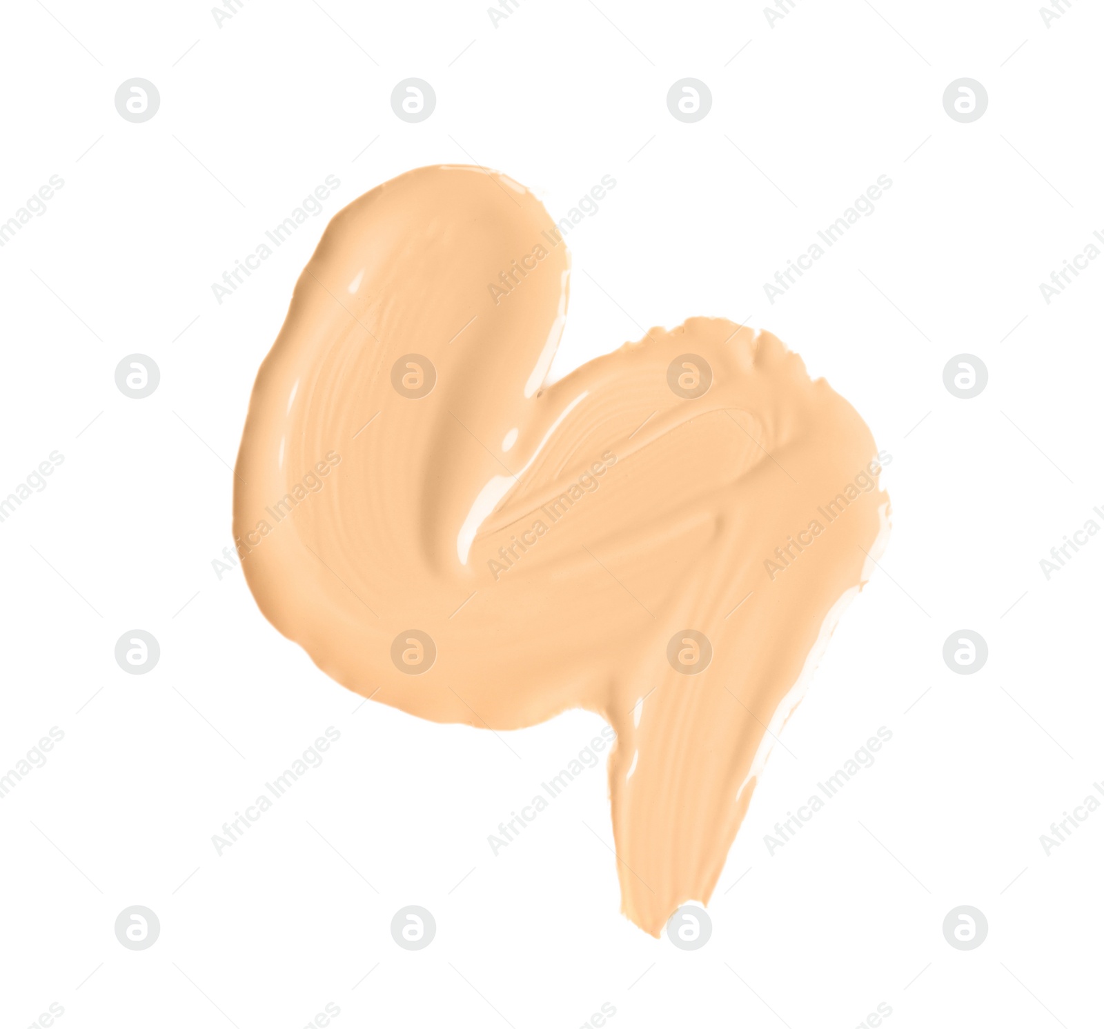 Photo of Sample of liquid foundation foundation on white background, top view