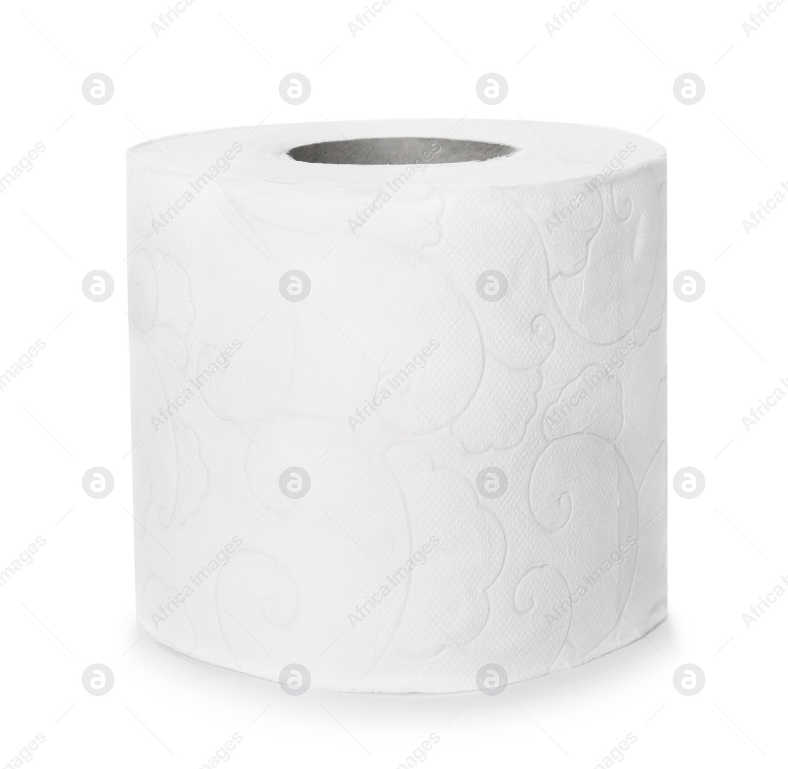 Photo of Color toilet paper roll on white background