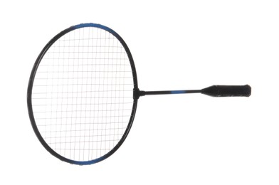 Photo of One badminton racket isolated on white. Sport equipment