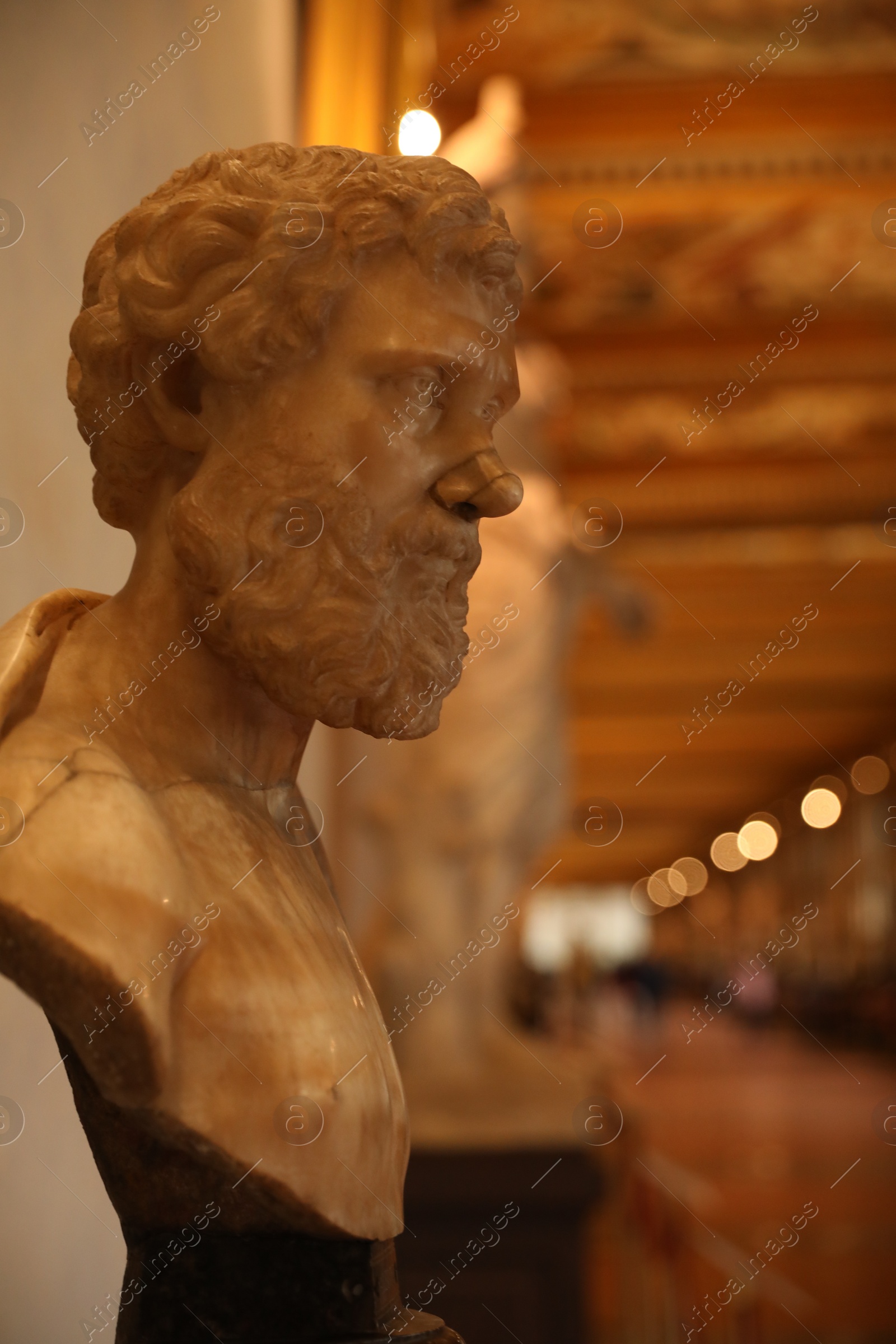Photo of Florence, Italy - February 8, 2024: Bust sculpture at Uffizi gallery