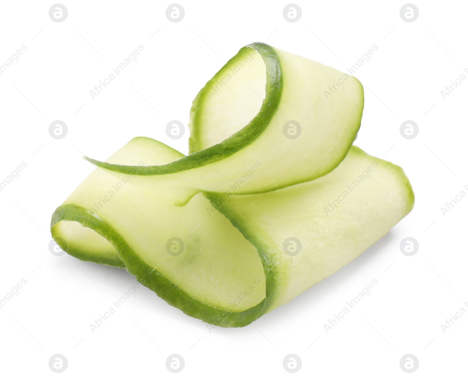 Photo of Slice of fresh cucumber isolated on white