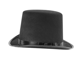 Photo of Black magician top hat isolated on white