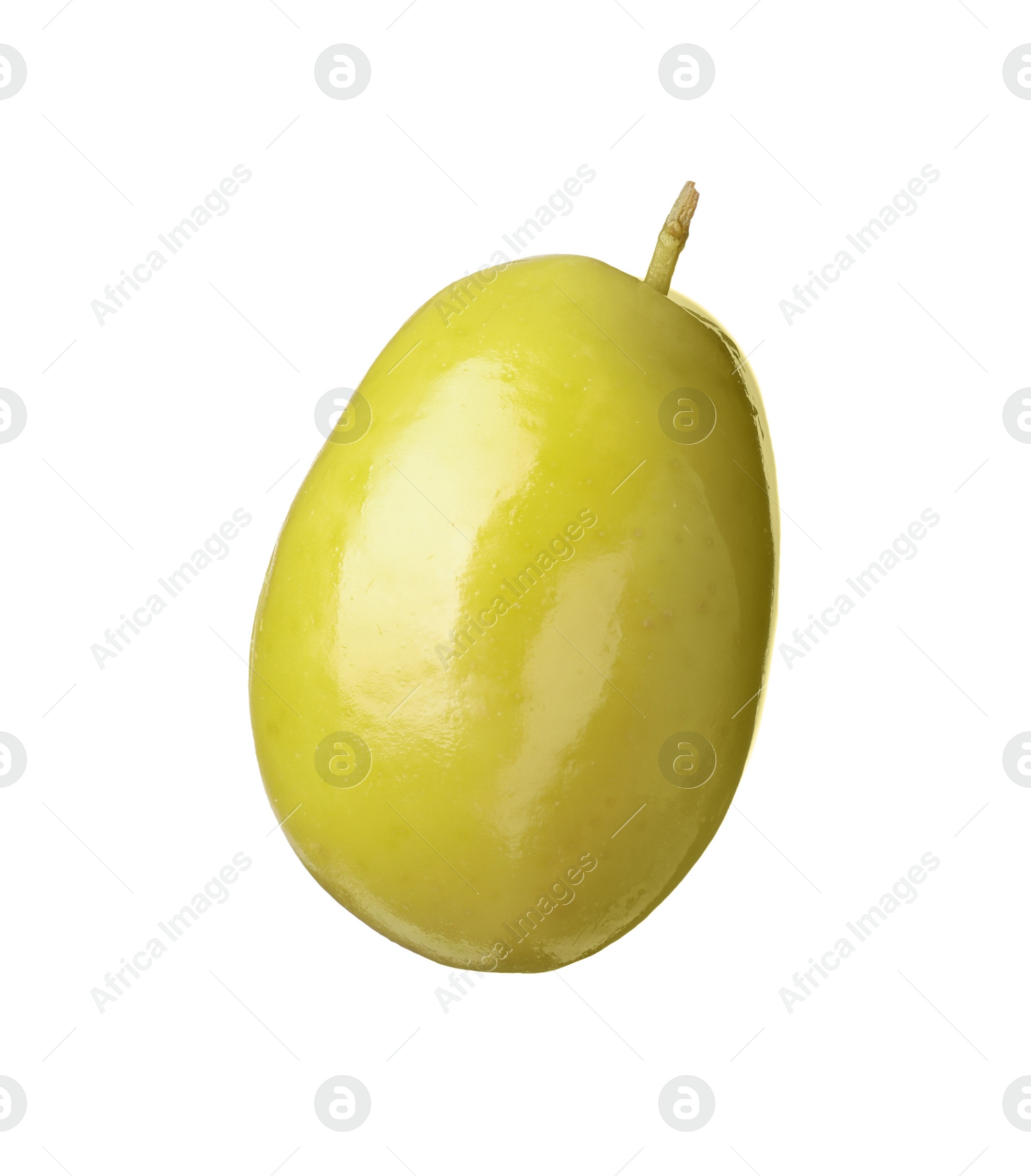 Photo of Delicious fresh green olive isolated on white