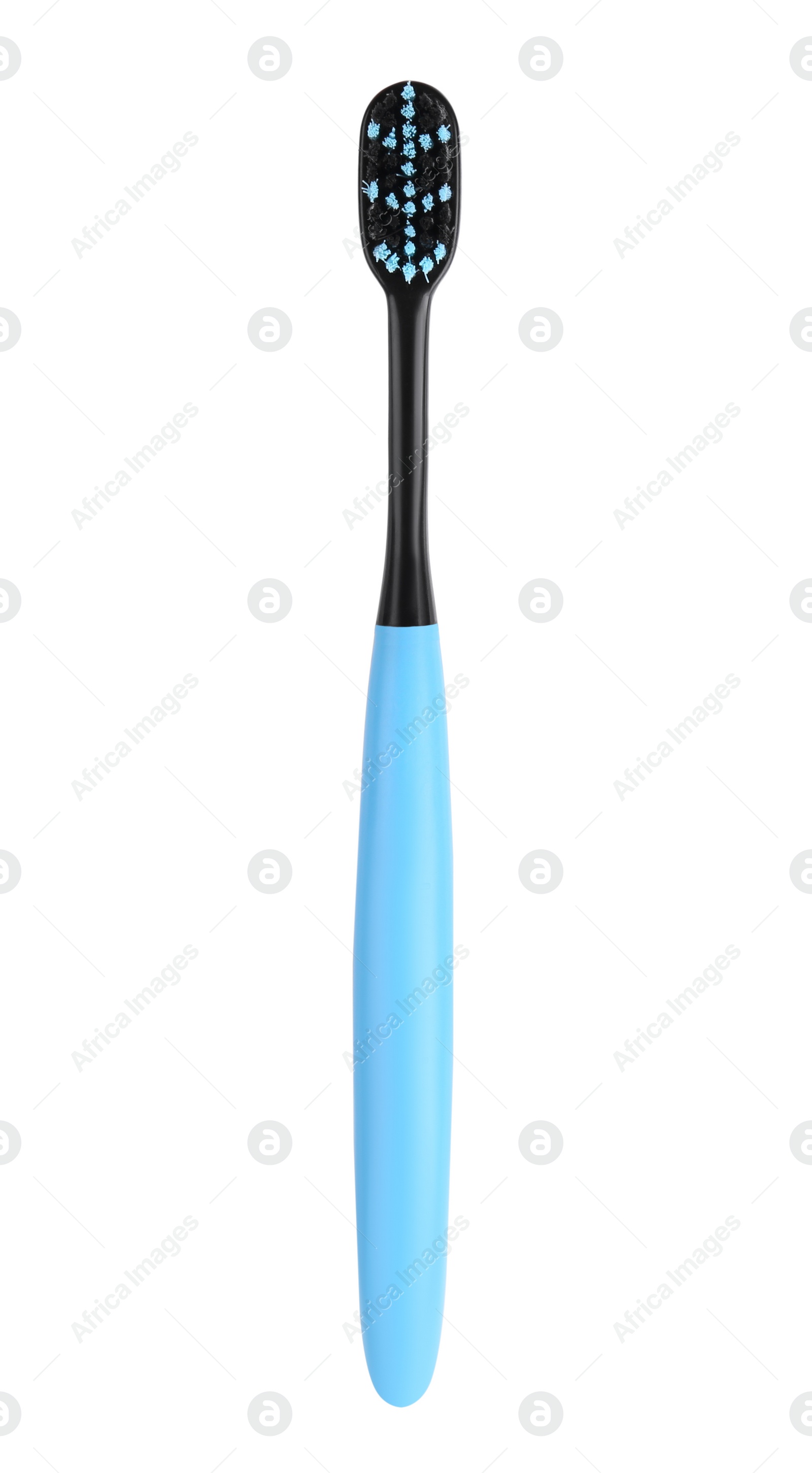 Photo of One clean plastic toothbrush isolated on white