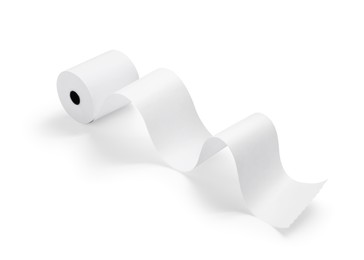 Roll of thermal paper for receipt isolated on white