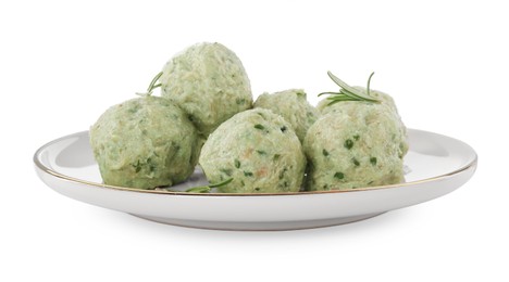 Photo of Falafel balls isolated on white. Vegan products