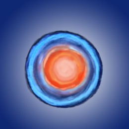 Illustration of Ovum (egg cell) on blue background, illustration