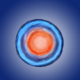 Ovum (egg cell) on blue background, illustration