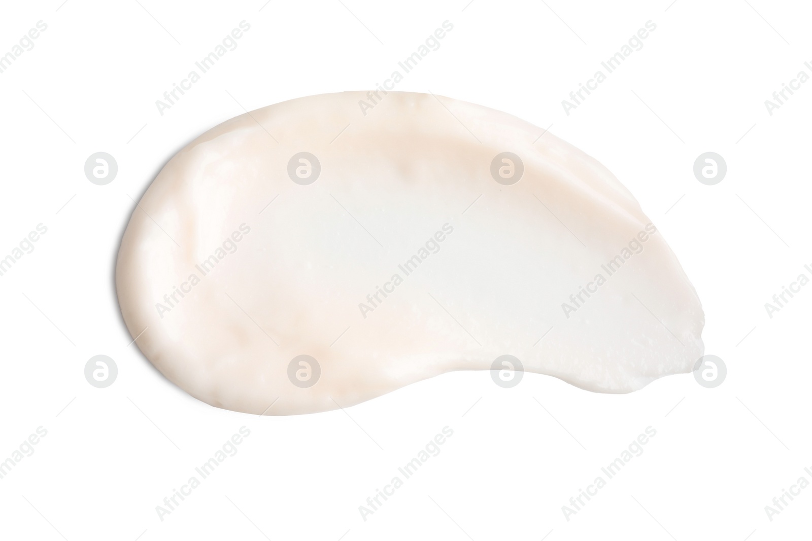 Photo of Sample of face cream on white background, top view