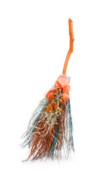 Photo of One colourful witch's broom isolated on white