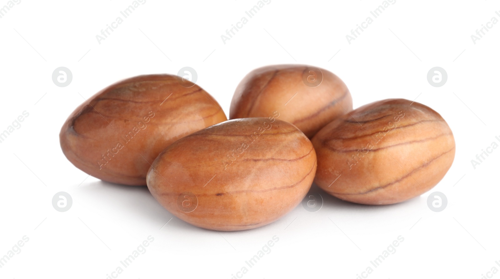 Photo of Fresh raw jackfruit seeds on white background