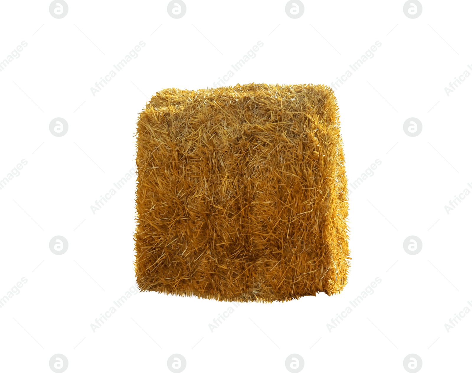 Image of Big dried straw bale isolated on white