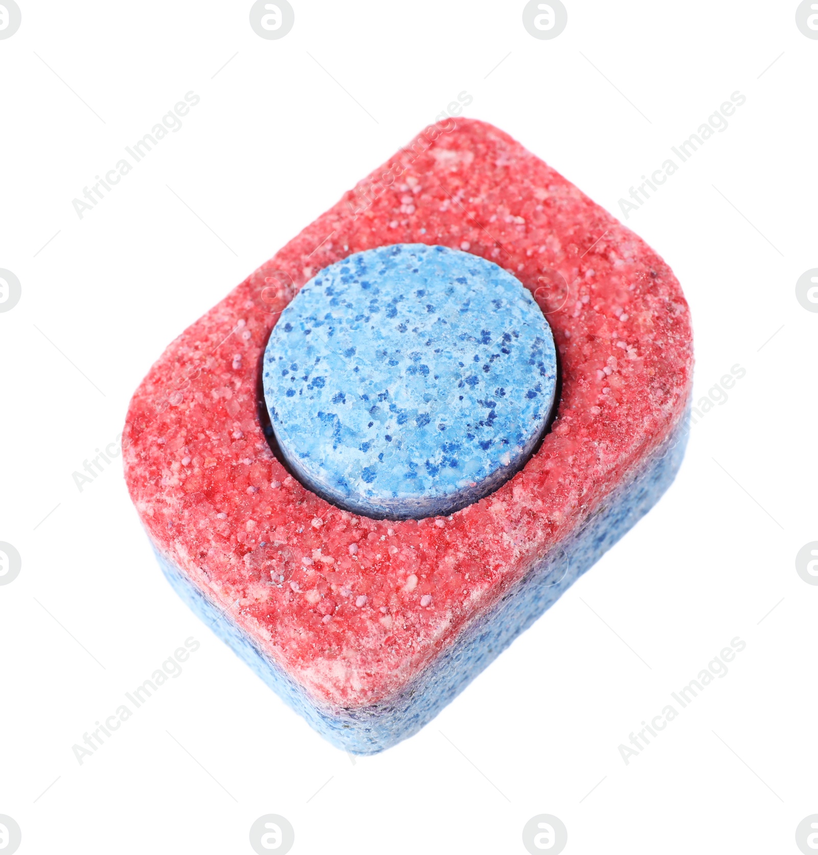 Photo of One dishwasher detergent tablet isolated on white