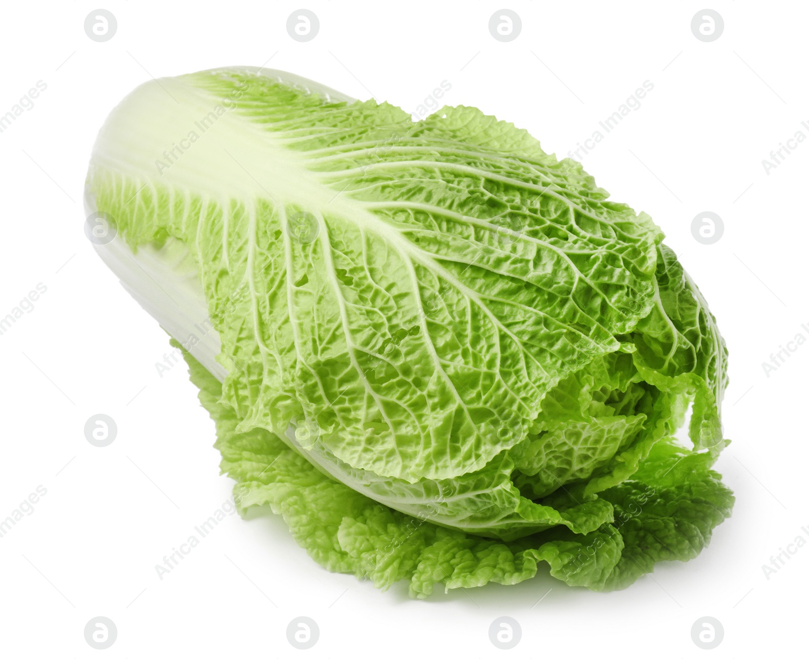 Photo of Fresh ripe Chinese cabbage on white background