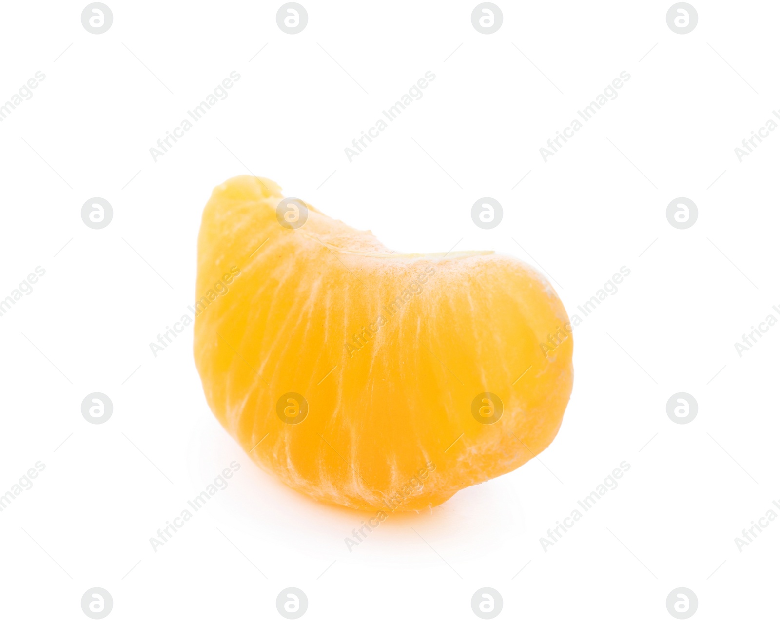 Photo of Piece of fresh ripe tangerine on white background