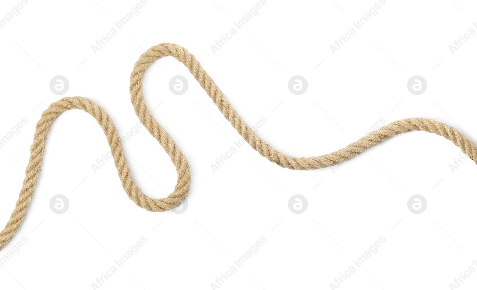 Photo of Hemp rope isolated on white, top view