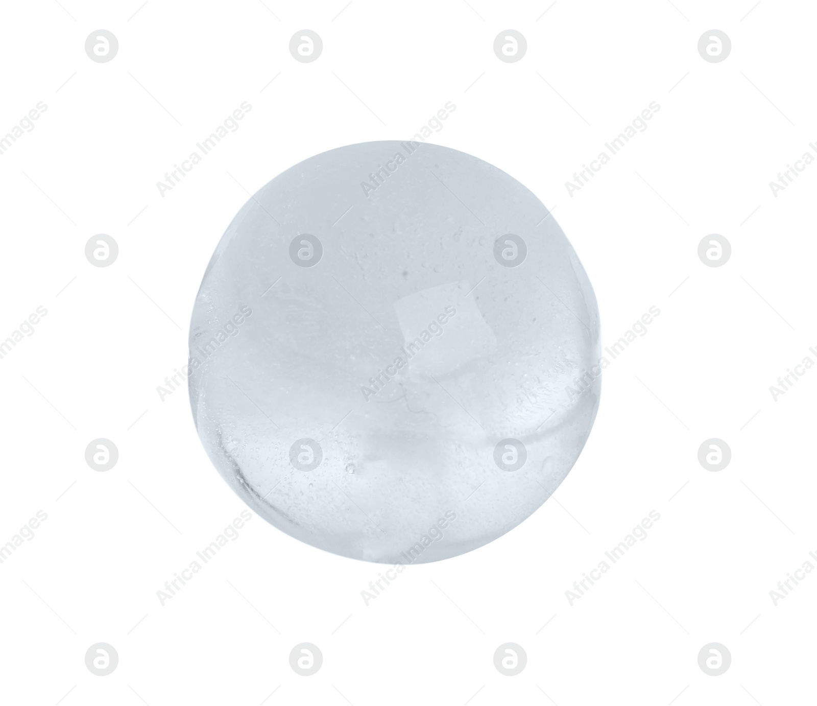 Photo of One frozen ice ball isolated on white