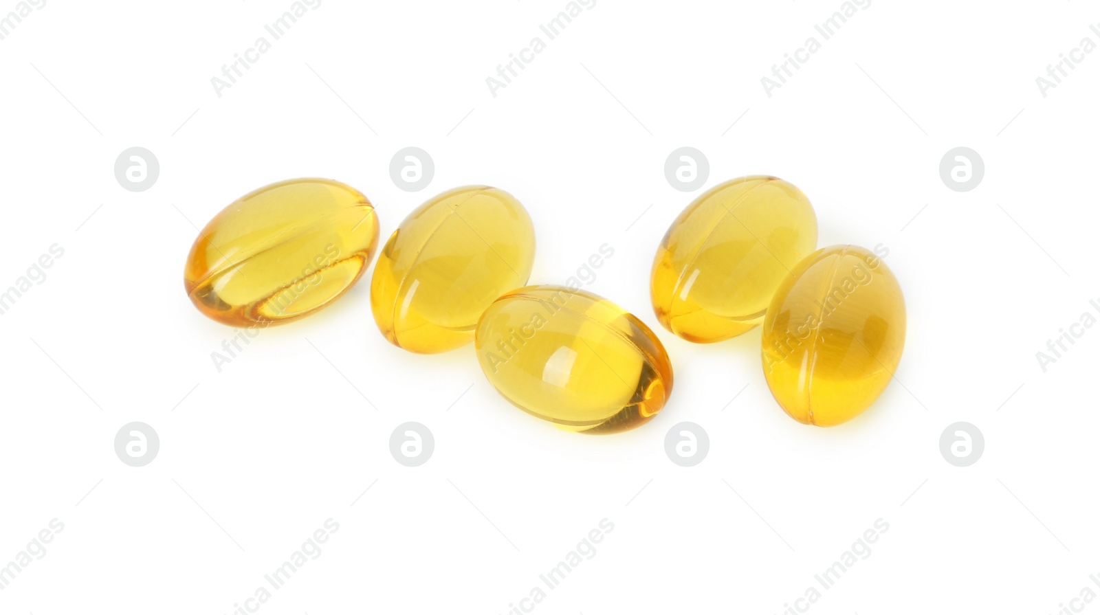 Photo of Vitamin capsules isolated on white. Health supplement