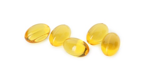 Vitamin capsules isolated on white. Health supplement