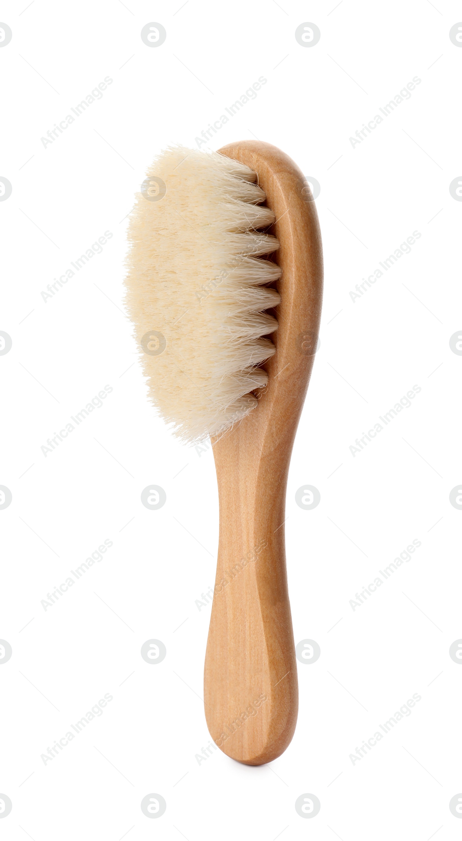 Photo of Bamboo brush isolated on white. Conscious consumption