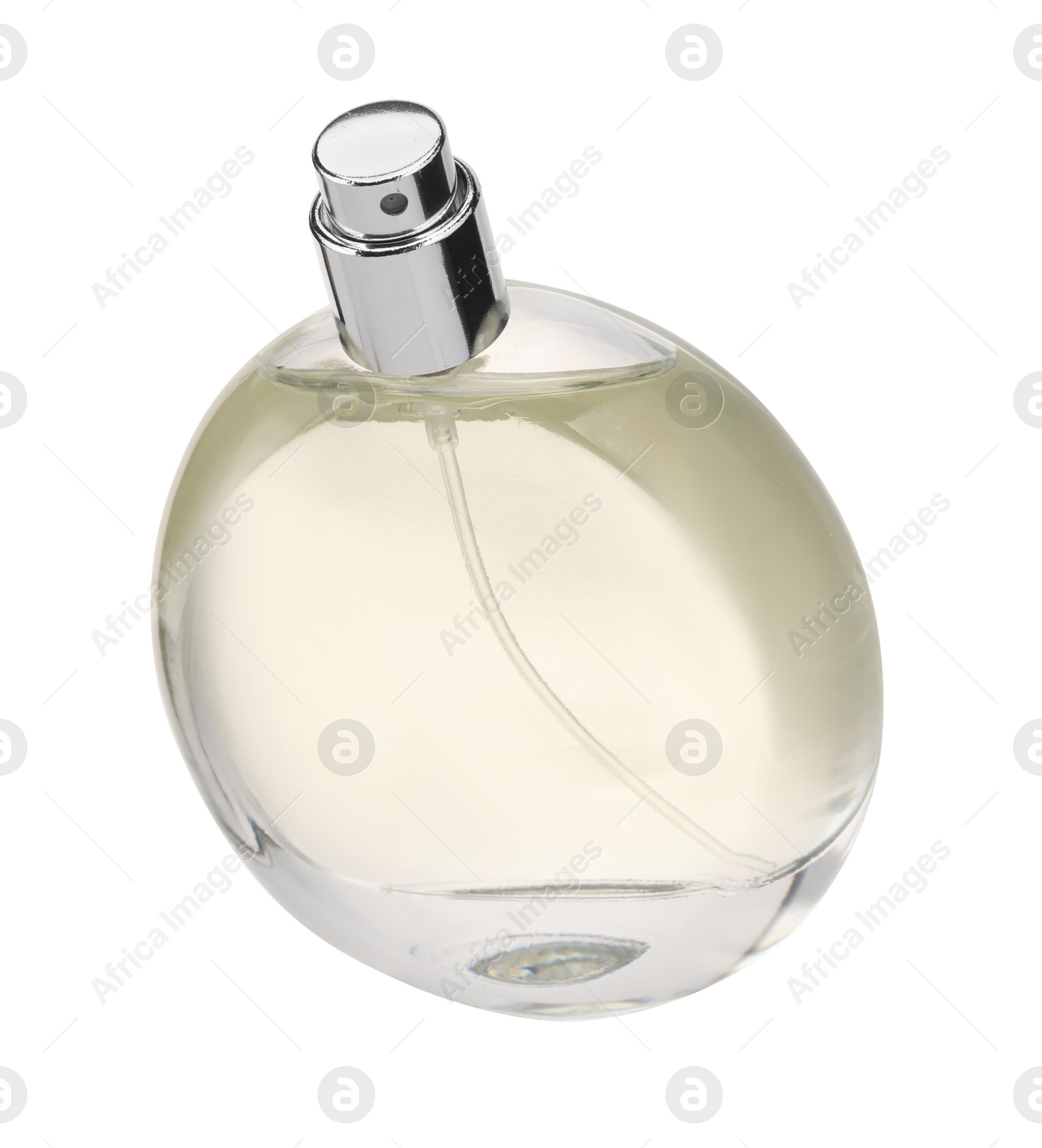 Photo of Luxury women`s perfume in bottle isolated on white