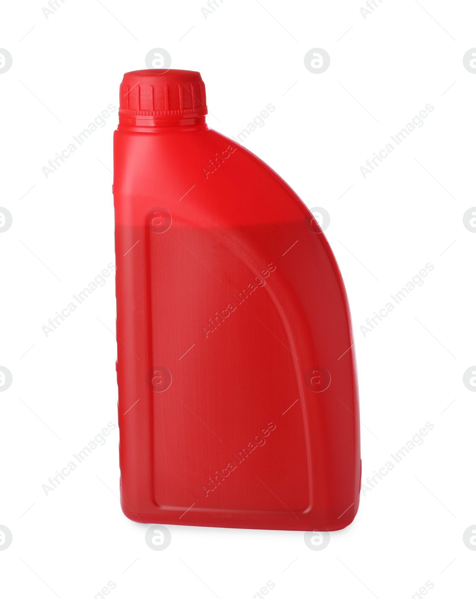 Photo of Blank red container of car product isolated on white