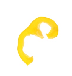 Photo of Cut yellow bell pepper isolated on white
