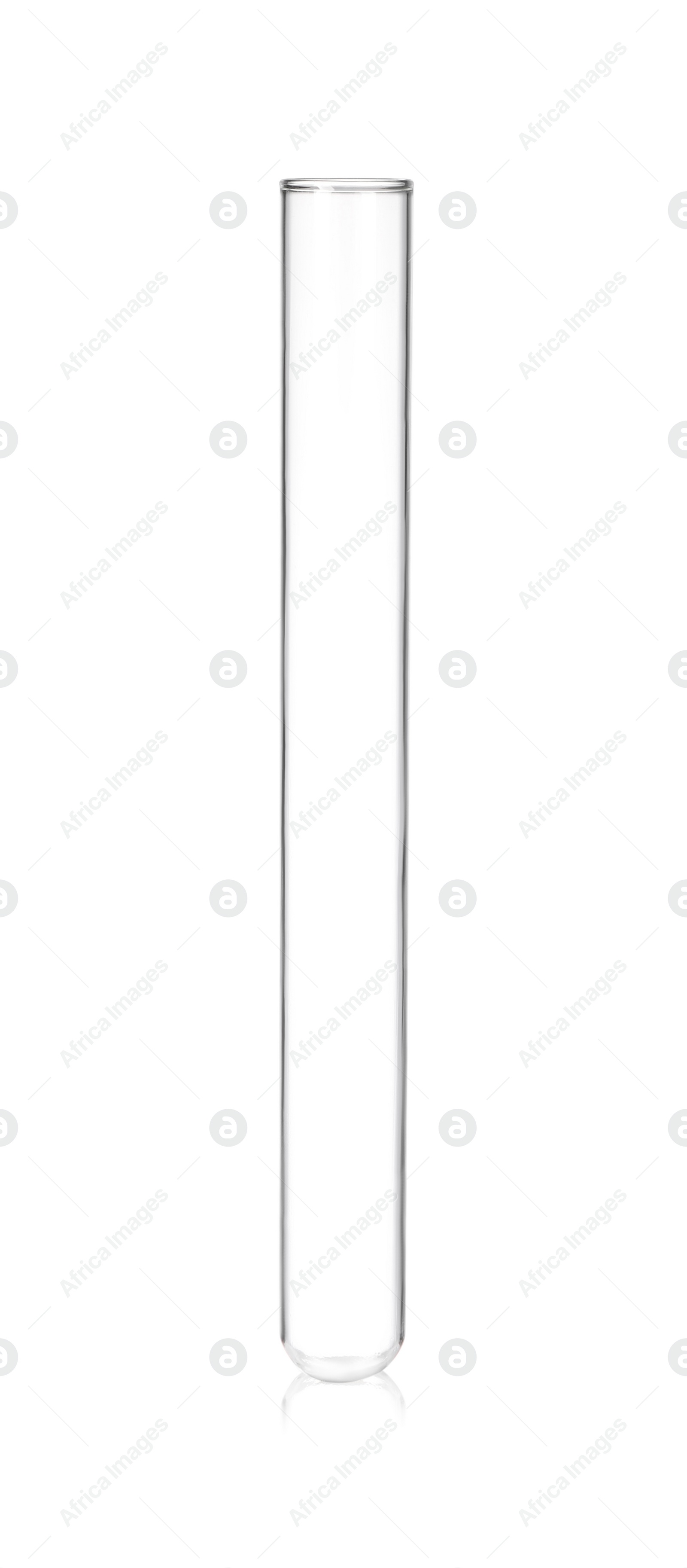 Photo of Empty glass test tube isolated on white