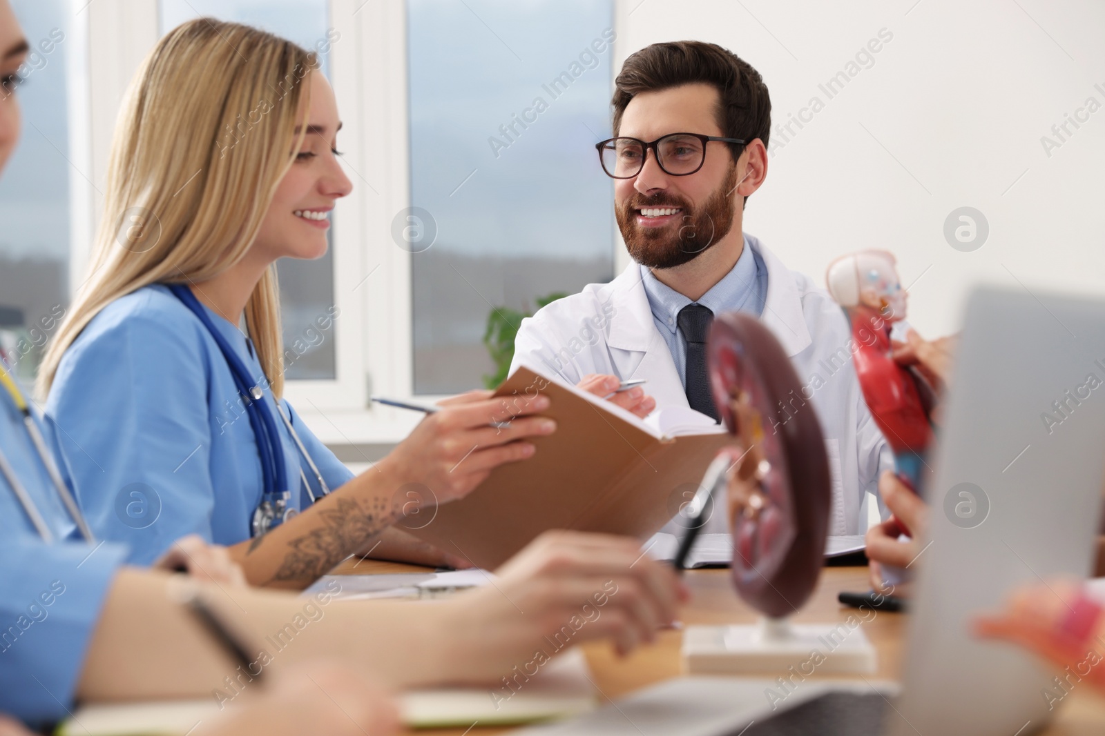 Photo of Doctor giving lecture for interns in university