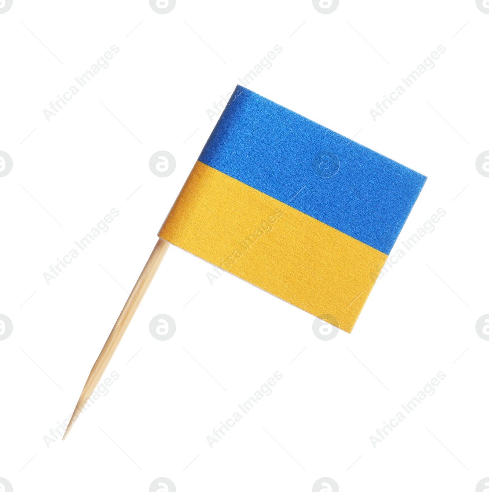 Photo of Small paper flag of Ukraine isolated on white