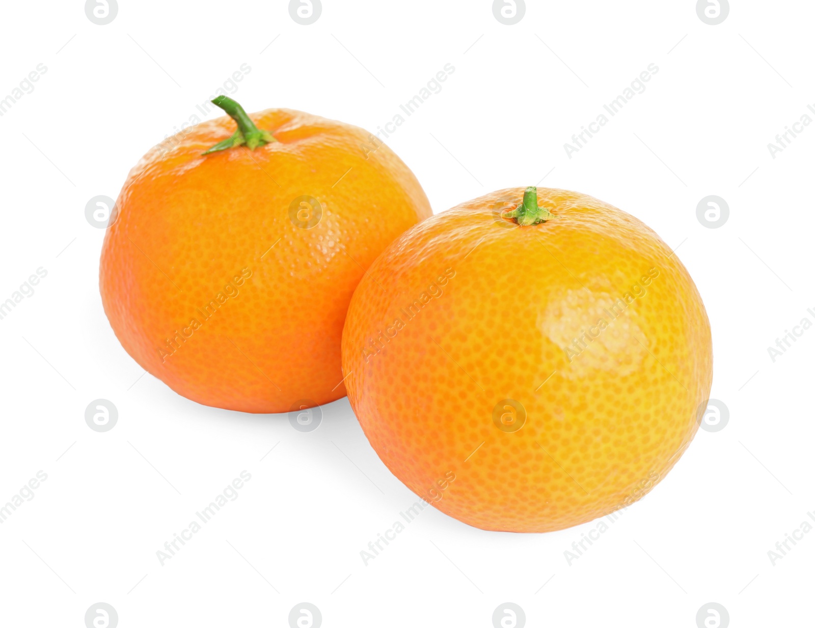 Photo of Fresh ripe juicy tangerines isolated on white