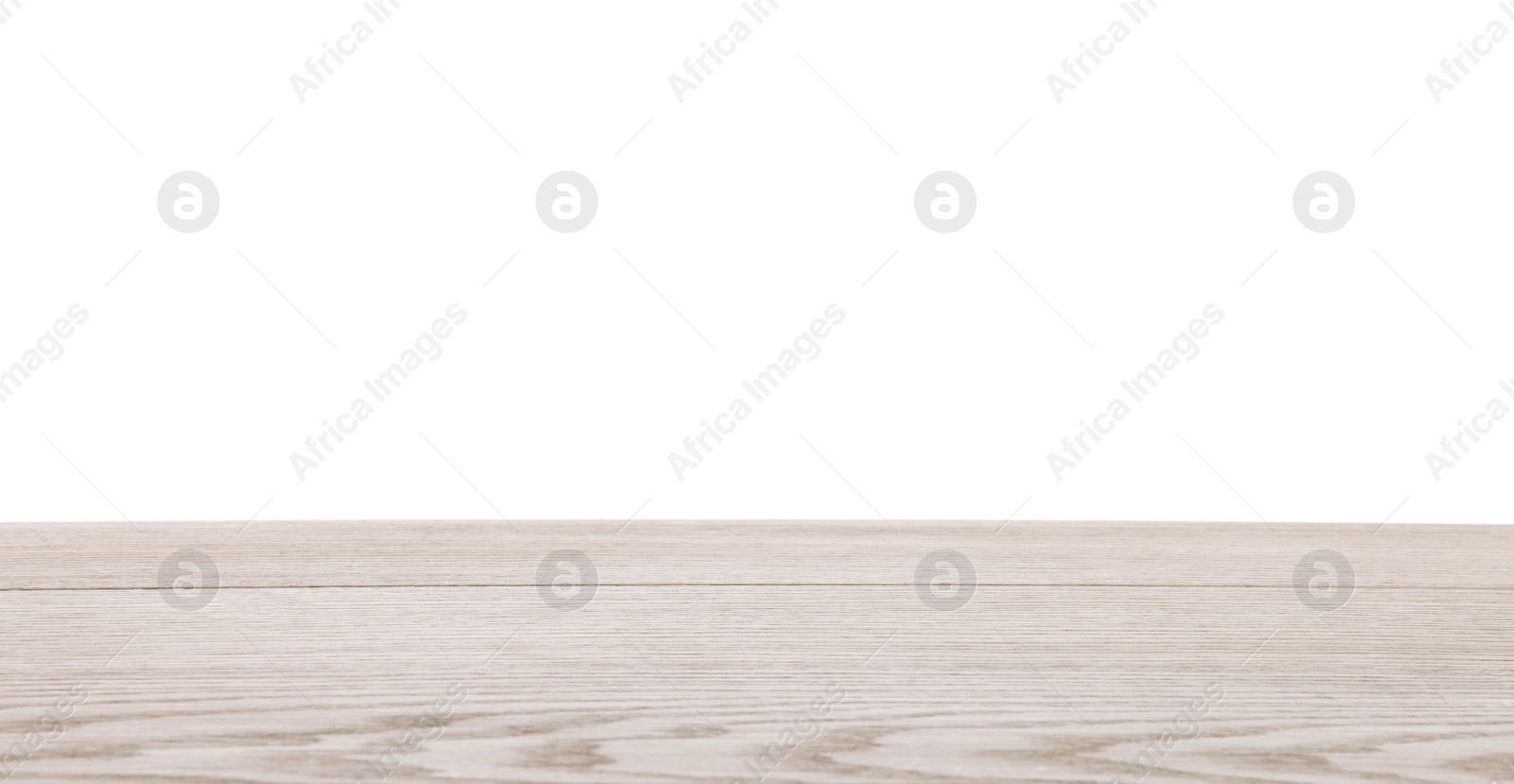 Photo of Empty light wooden table isolated on white