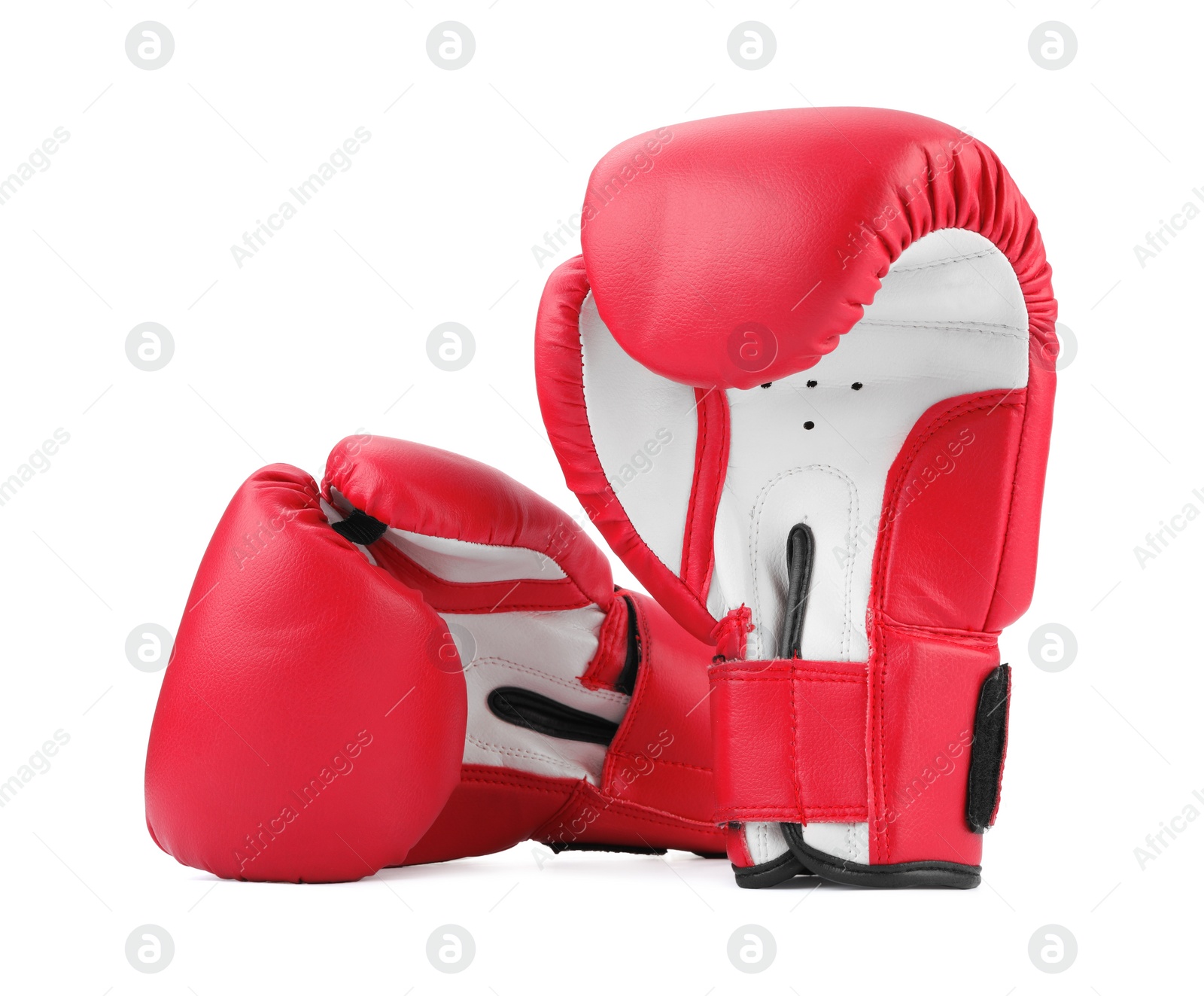 Photo of Boxing gloves isolated on white. Sport equipment