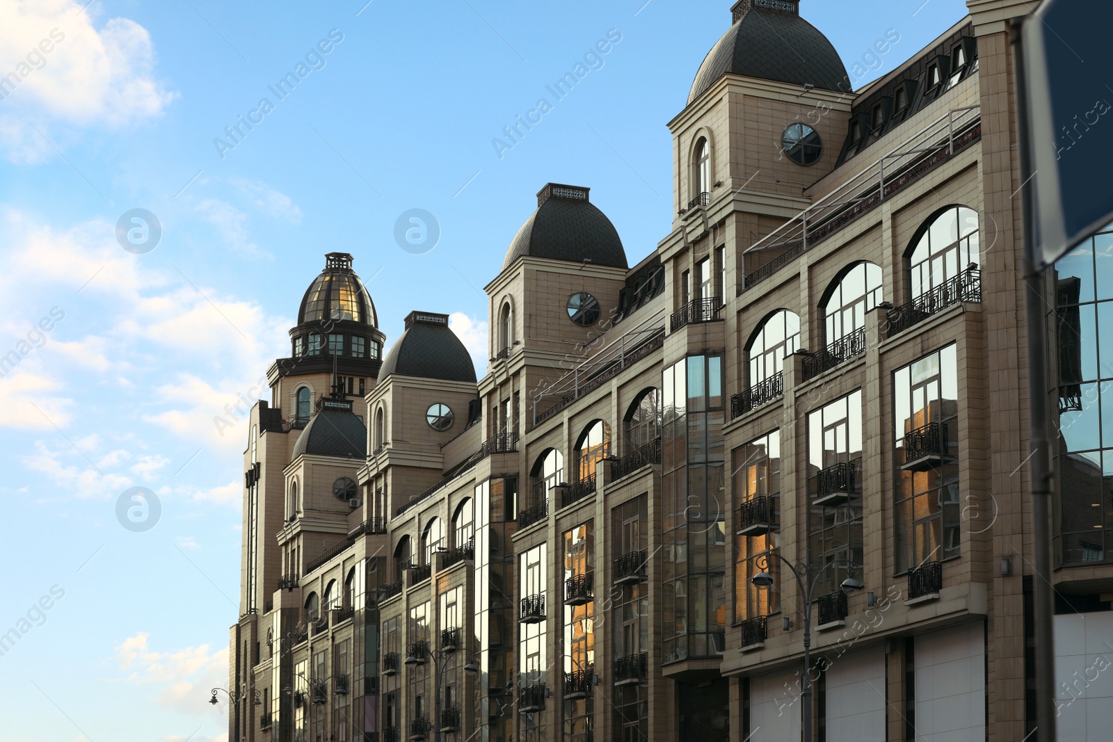 Photo of Beautiful view of modern building on sunny day