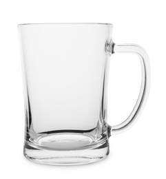 Empty clear glass for beer on white background