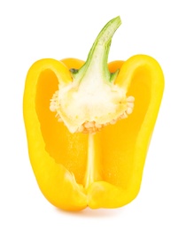 Half of yellow bell pepper isolated on white