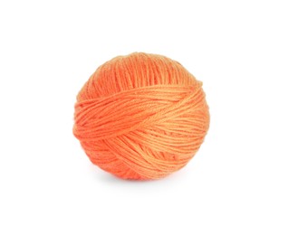 Soft orange woolen yarn isolated on white
