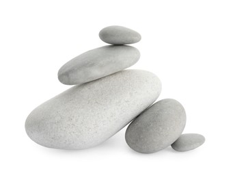 Photo of Group of different stones isolated on white