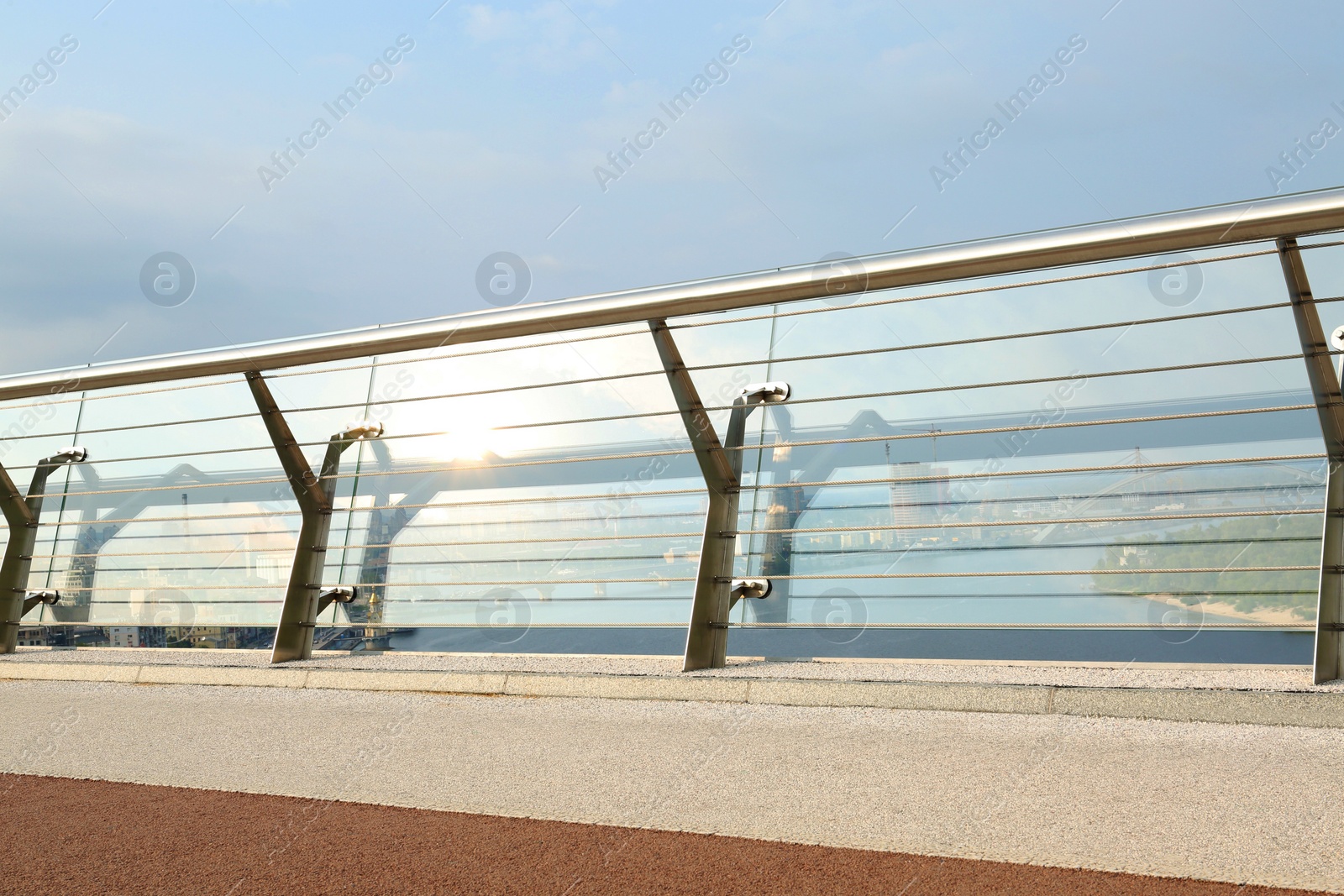 Photo of Beautiful view of modern bridge over river