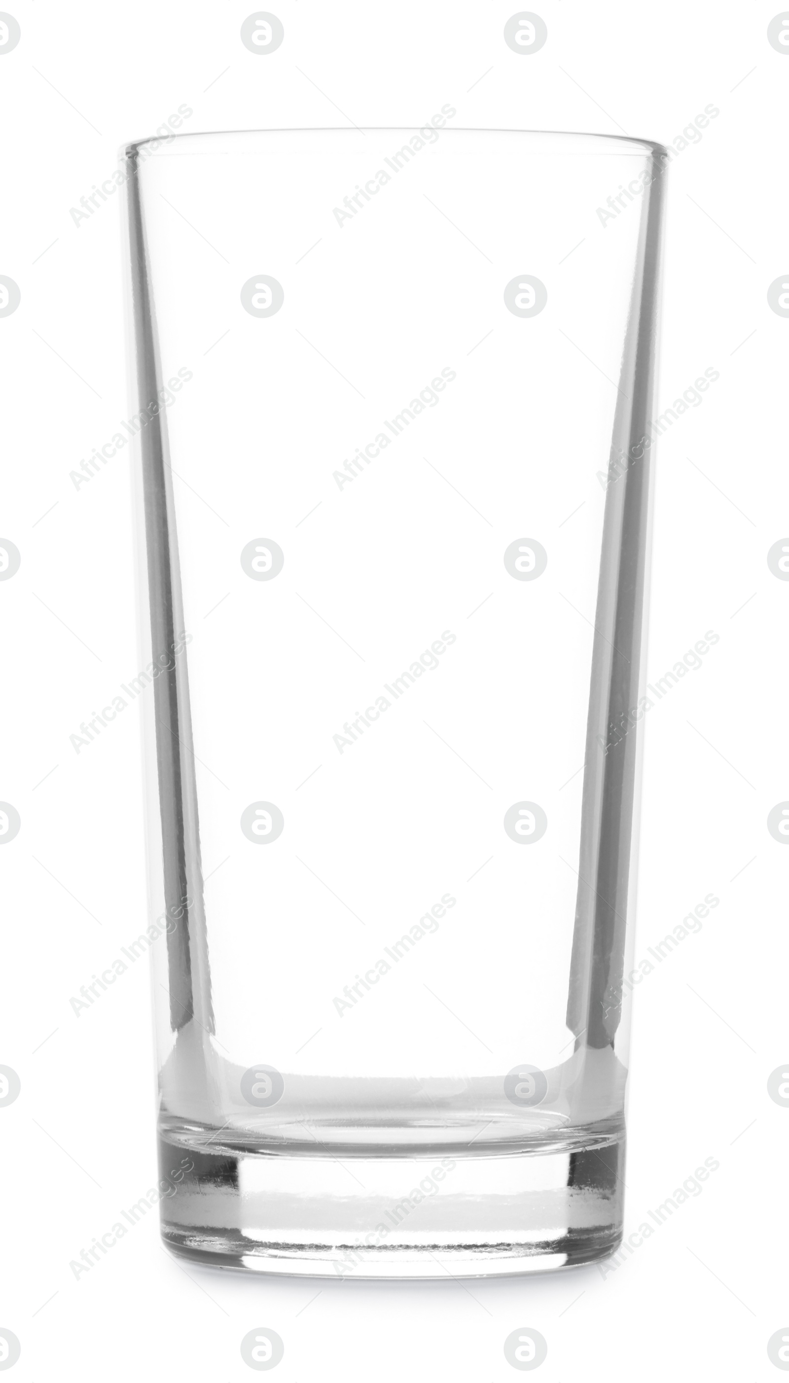 Photo of One clean empty highball glass isolated on white