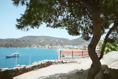 Beautiful view of sea coast on sunny day