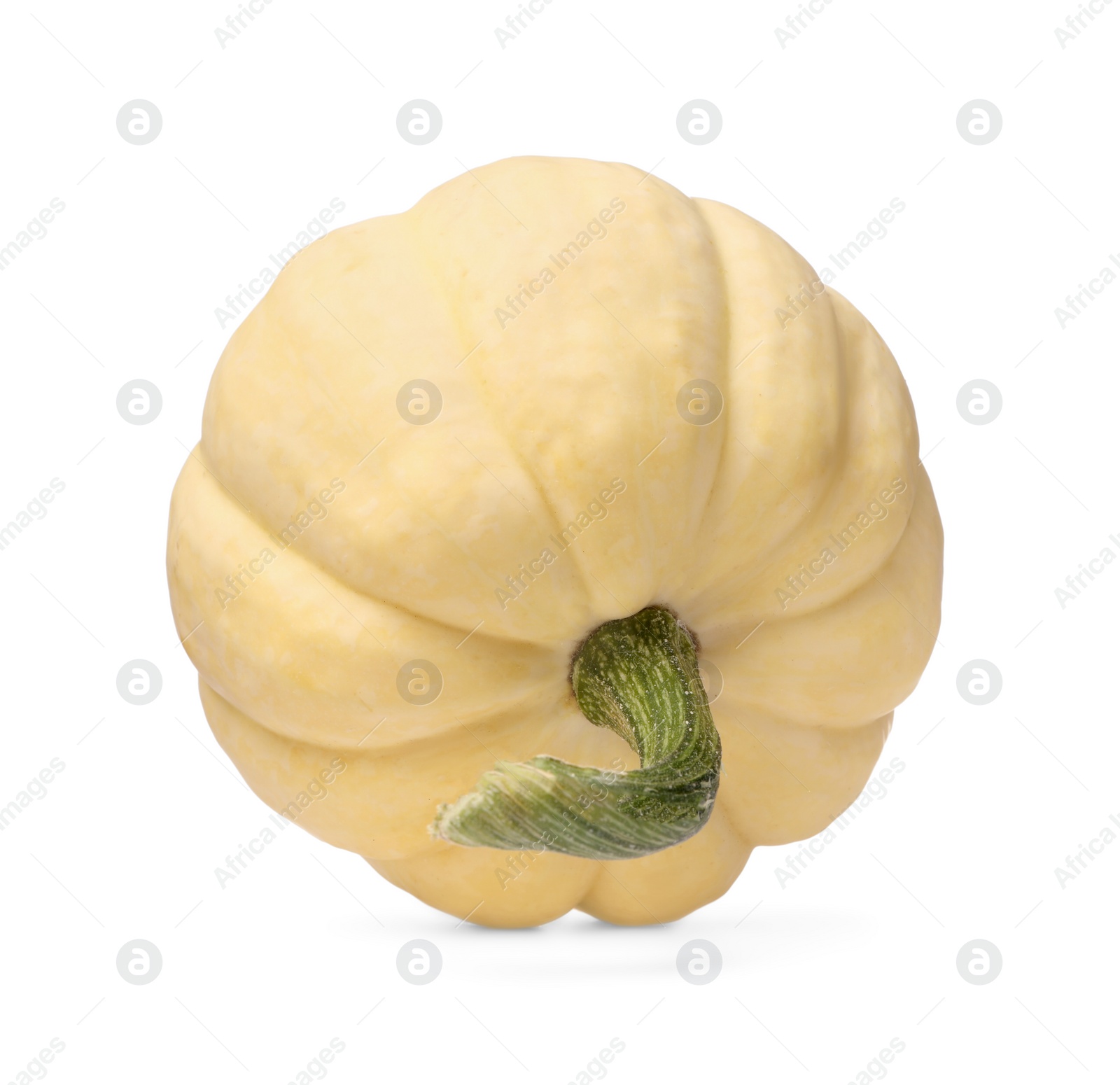 Photo of One whole ripe pumpkin isolated on white