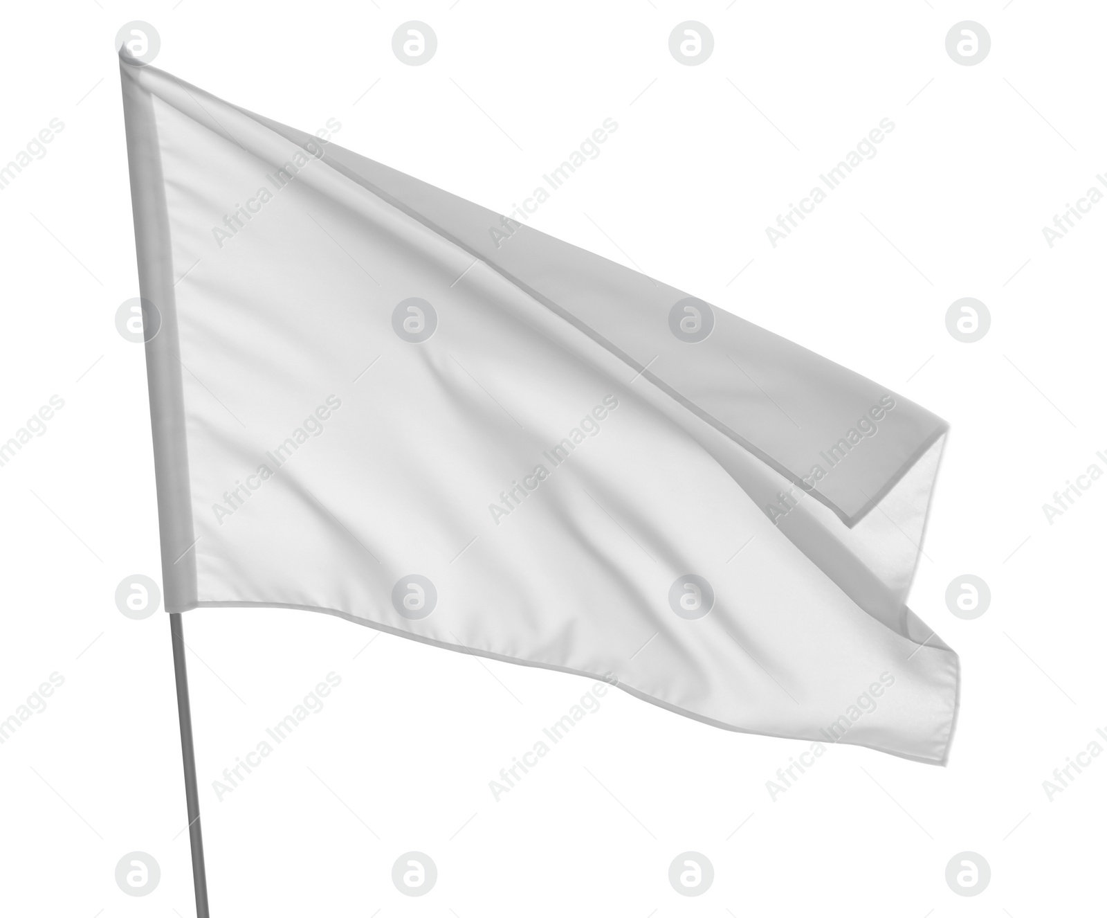 Photo of Blank flag isolated on white. Mockup for design