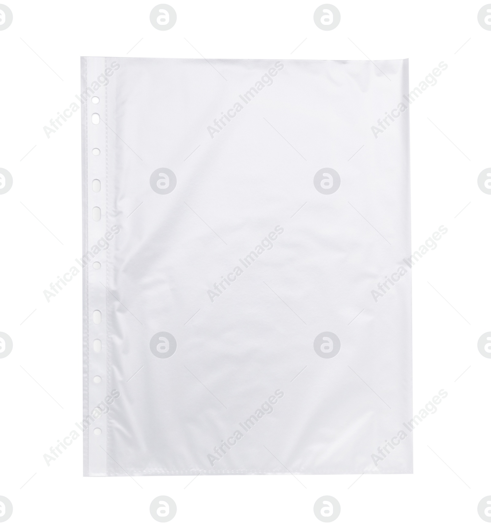 Photo of Empty punched pocket on grey background, top view