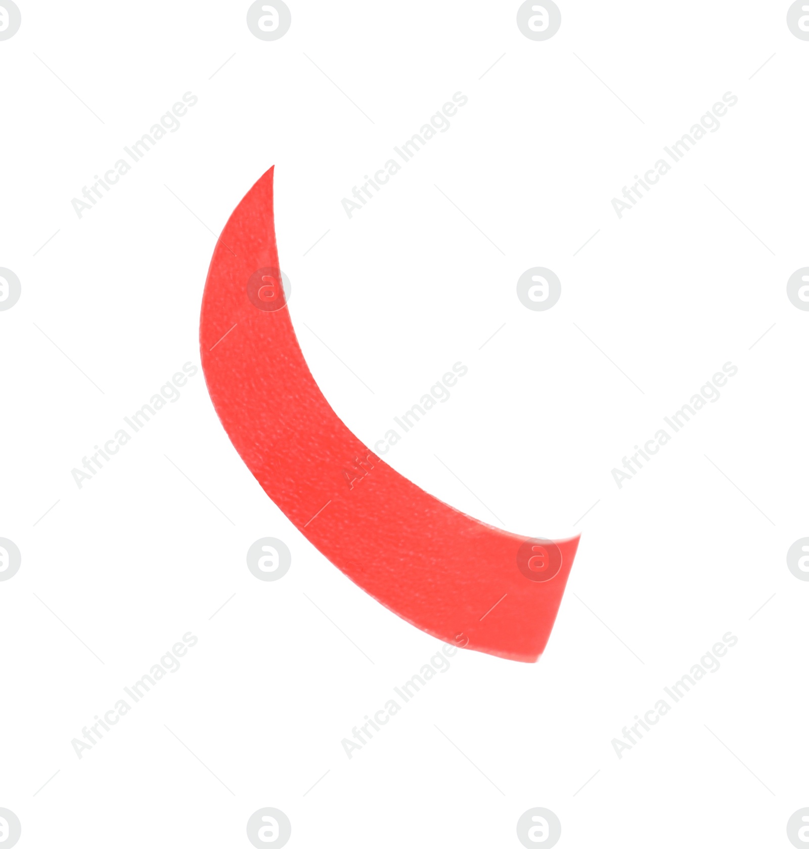 Photo of Piece of red confetti isolated on white