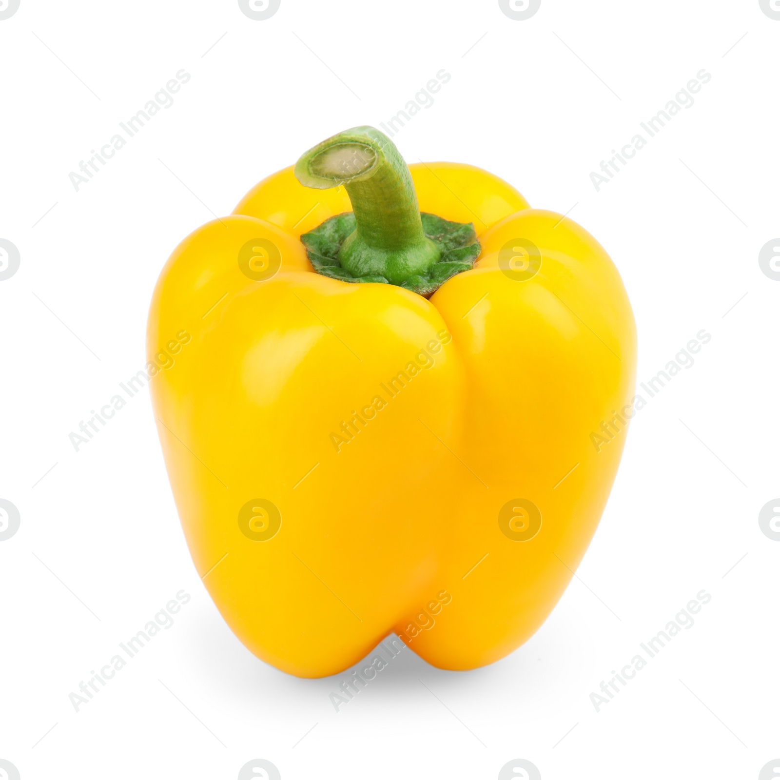 Photo of Ripe yellow bell pepper isolated on white